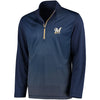Milwaukee Brewers Majestic Good and Improved Contrast Zephyr Half-Zip Lightweight Pullover Cool Base Jacket - Navy