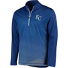 Kansas City Royals Majestic Good and Improved Contrast Zephyr Half-Zip Lightweight Pullover Cool Base Jacket - Heather Royal