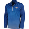 Toronto Blue Jays Majestic Good and Improved Contrast Zephyr Half-Zip Lightweight Pullover Cool Base Jacket - Heather Royal