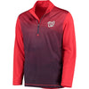 Washington Nationals Majestic Good and Improved Contrast Zephyr Half-Zip Lightweight Pullover Cool Base Jacket - Heather Red