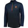 Detroit Tigers Majestic Good and Improved Contrast Zephyr Half-Zip Lightweight Pullover Cool Base Jacket - Navy