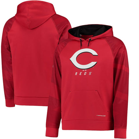 Cincinnati Reds Majestic Armor II Tonal Therma Base Pullover Hoodie - Red