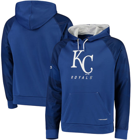 Kansas City Royals Majestic Armor II Tonal Therma Base Pullover Hoodie - Royal