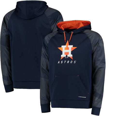 Houston Astros Majestic Armor II Tonal Therma Base Pullover Hoodie - Navy