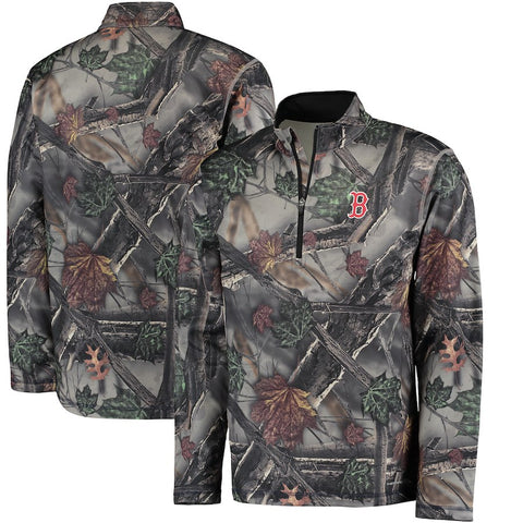 Boston Red Sox Majestic Sweat and Determination Half-Zip Pullover Jacket -Camo