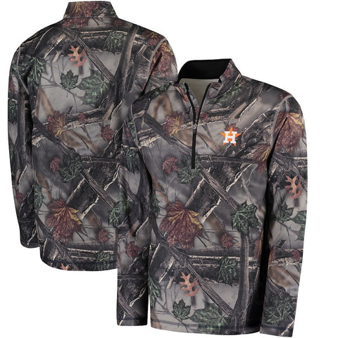 Houston Astros Majestic Sweat and Determination Half-Zip Pullover Jacket -Camo