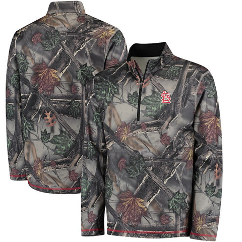 St. Louis Cardinals Majestic Sweat and Determination Half-Zip Pullover Jacket -Camo