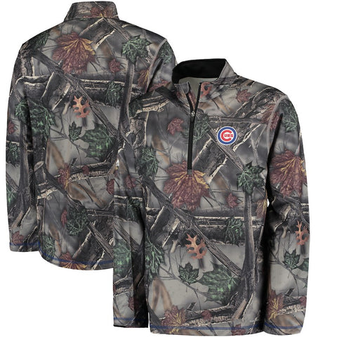 Chicago Cubs Majestic Sweat and Determination Half-Zip Pullover Jacket -Camo