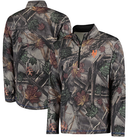 New York Mets Majestic Sweat and Determination Half-Zip Pullover Jacket -Camo