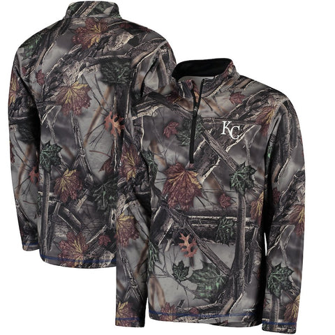 Kansas City Royals Majestic Sweat and Determination Half-Zip Pullover Jacket -Camo