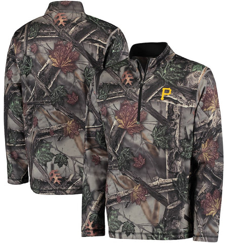 Pittsburgh Pirates Majestic Sweat and Determination Half-Zip Pullover Jacket -Camo