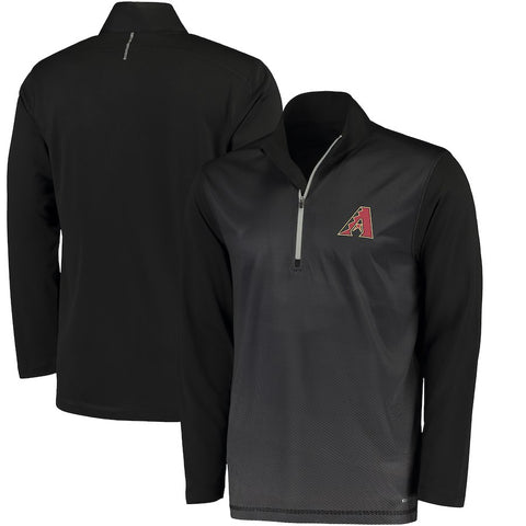 Arizona Diamondbacks Majestic Good and Improved Contrast Zephyr Half-Zip Lightweight Pullover Cool Base Jacket - Black