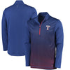 Texas Rangers Majestic Good and Improved Contrast Zephyr Half-Zip Lightweight Pullover Cool Base Jacket - Royal