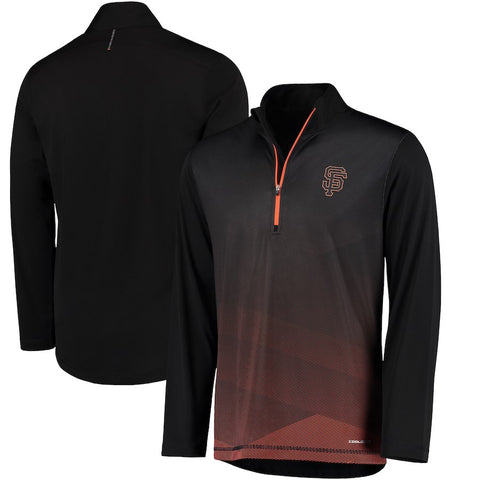 San Francisco Giants Majestic Good and Improved Contrast Zephyr Half-Zip Lightweight Pullover Cool Base Jacket - Black