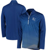 Kansas City Royals Majestic Good and Improved Contrast Zephyr Half-Zip Lightweight Pullover Cool Base Jacket - Heather Royal