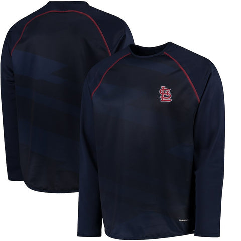 St. Louis Cardinals Majestic For All Winners Therma Base Raglan Sweatshirt - Navy