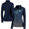 New York Yankees Majestic Women's Believe and Succeed Therma Base Half-Zip Jacket - Navy/Gray
