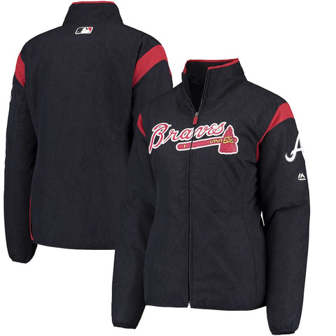 Atlanta Braves Majestic Women's On-Field Thermal Jacket - Navy