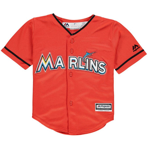 Miami Marlins Majestic Toddler Official Cool Base Jersey - Orange