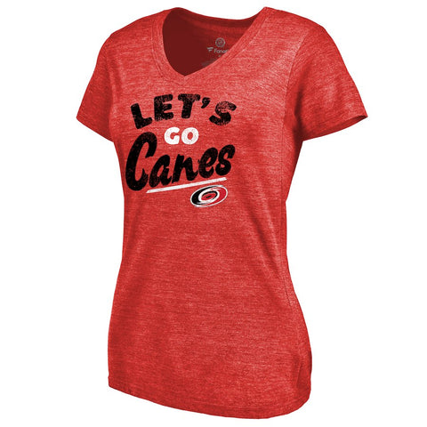 Carolina Hurricanes Women's Hometown Collection Let's Go Tri-Blend V-Neck T-Shirt