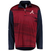 Atlanta Braves Majestic Big & Tall Cool Base Quarter-Zip Sweatshirt - Navy/Red