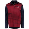 Cleveland Indians Majestic Big & Tall Cool Base Quarter-Zip Sweatshirt - Navy/Red