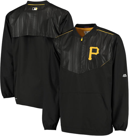 Pittsburgh Pirates Majestic Big & Tall Cool Base Training Pullover Jacket - Black