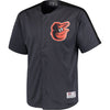 Baltimore Orioles Stitches Hot Corner Button Down Polyester Jersey - Charcoal
