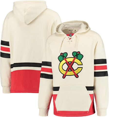Chicago Blackhawks CCM Alternate Logo Pullover Hoodie - Cream