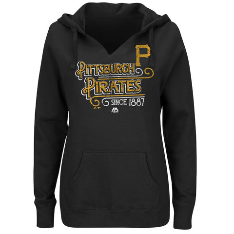 Pittsburgh Pirates Majestic Women's Plus Size Goals Achieve Dreams Pullover Hoodie - Black