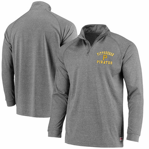Pittsburgh Pirates Stitches Team Logo Quarter-Zip Pullover Jacket - Charcoal