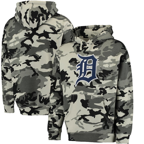 Detroit Tigers Stitches Pullover Hoodie - Black/Camo