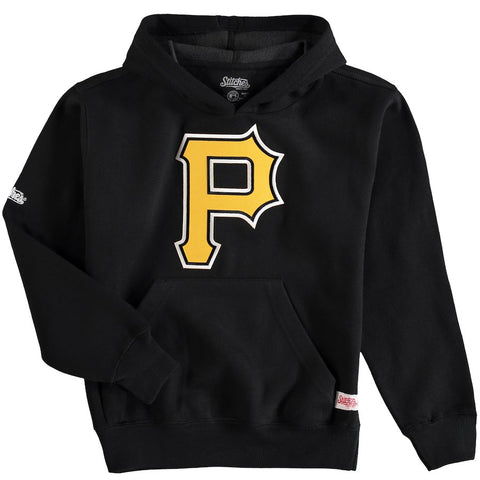 Pittsburgh Pirates Stitches Youth Applique Pullover Hoodie - Black