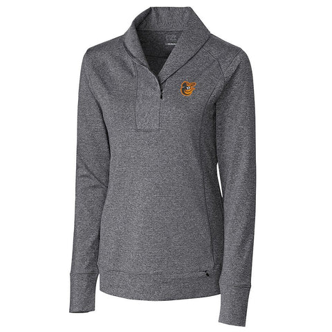 Baltimore Orioles Cutter & Buck Women's Shoreline Half-Zip Sweatshirt - Charcoal