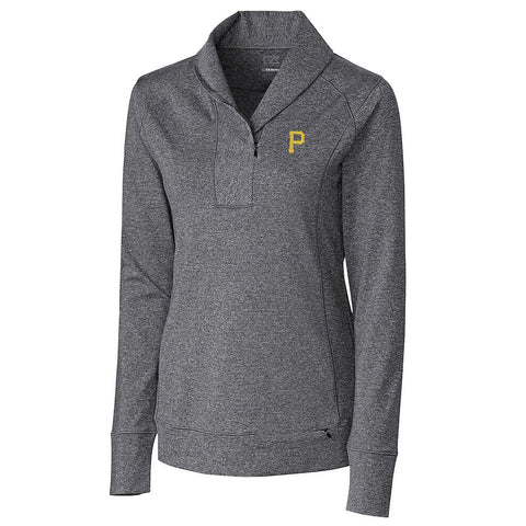 Pittsburgh Pirates Cutter & Buck Women's Shoreline Half-Zip Sweatshirt - Charcoal