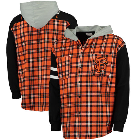 San Francisco Giants Flannel Hooded Jacket - Black