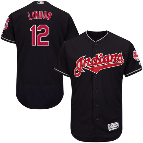 Francisco Lindor Cleveland Indians Majestic Alternate Authentic Collection Flex Base Player Jersey