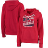 Los Angeles Angels 5th & Ocean by New Era Women's Raw Edges & Pouch Raglan Pullover Hoodie - Red