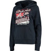 Atlanta Braves 5th & Ocean by New Era Women's Raw Edges & Pouch Raglan Pullover Hoodie - Navy