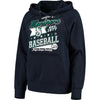 Seattle Mariners 5th & Ocean by New Era Women's Raw Edges & Pouch Raglan Pullover Hoodie - Navy
