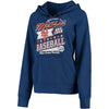 New York Mets 5th & Ocean by New Era Women's Raw Edges & Pouch Raglan Pullover Hoodie - Royal
