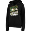 Oakland Athletics 5th & Ocean by New Era Women's Raw Edges & Pouch Raglan Pullover Hoodie - Black