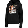Baltimore Orioles 5th & Ocean by New Era Women's Raw Edges & Pouch Raglan Pullover Hoodie - Black