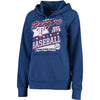 Texas Rangers 5th & Ocean by New Era Women's Raw Edges & Pouch Raglan Pullover Hoodie - Royal