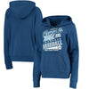 Kansas City Royals 5th & Ocean by New Era Women's Raw Edges & Pouch Raglan Pullover Hoodie - Royal