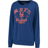 New York Mets 5th & Ocean by New Era Women's Knit Pullover Tri-Blend Sweatshirt - Royal