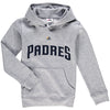 San Diego Padres Majestic Youth Wordmark Twill Fleece Pullover Hoodie - Heathered Gray