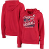 Los Angeles Angels 5th & Ocean by New Era Women's Raw Edges & Pouch Raglan Pullover Hoodie - Red