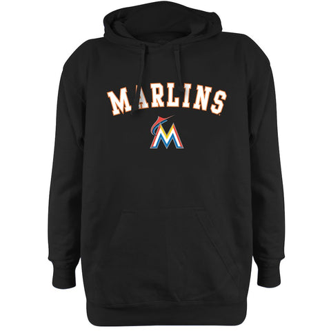 Miami Marlins Stitches Fleece Pullover Hoodie - Black