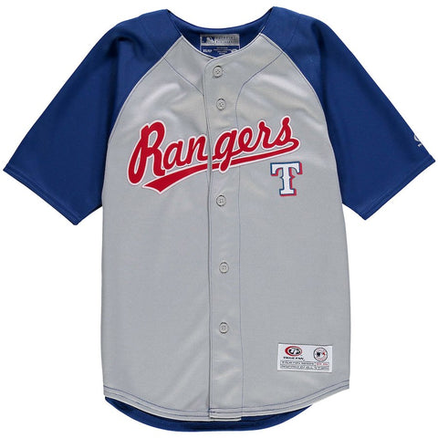 Texas Rangers Stitches Youth Double Play Jersey - Gray/Royal